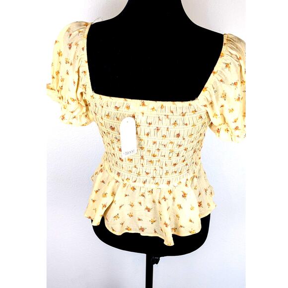 Trixxi Top SzM(See meas) Rayon/Poly Gauze floral  Baby doll milkmaid NWT - Picture 3 of 10